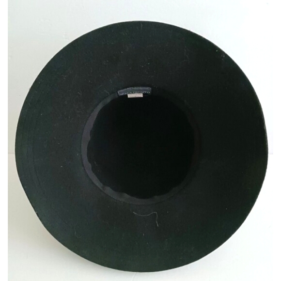 Scala Pronto Blk Wool Felt Wide Brim Hat Blk Leather Clasp Hatband O/S - Picture 6 of 6
